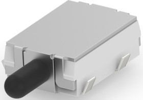 Short-stroke pushbutton, Form B (N/C), 100 mA/12 VDC, unlit , actuator (black), 0.98 N, J-hook, 2331403-1