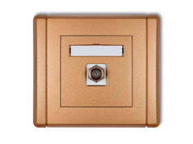 FLEXI Gniazdo antenowe pojedyncze typu "F" (SAT) niklowane złoty metalik 8FGF-1 KARLIK