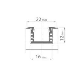Profil PDS4-K, aluminium anodowane, osłonka mleczna, 1m