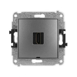 ICON Mechanizm gniazda pojedynczego HDMI 2.0, bez pola opisowego grafitowy 11IHDMIBO-3