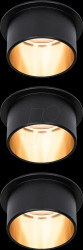 93379 Recessed light Gil, 3 x 6 W, 470 lm, 2700 K, matt black/gold
