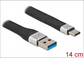 86938 Sync and charging cable, USB 3.0 A -> USB-C, 14 cm, flat