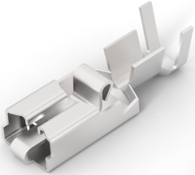 Uninsulated flat plug sleeve, 6.35 x 0.81 mm, 2.62 to 4.17 mm², AWG 13 to 11, phosphor bronze, silver-plated, 928958-8