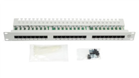 Patch Panel Rack 19 Kat.5E 24P Utp Z Półką 1U Czarny