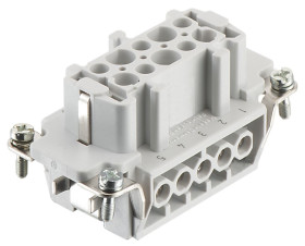 Wkładka złącza dużej mocy 10-pinowe RS PRO 16A 10+PE Żeński Śruba Proste