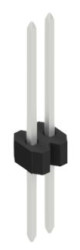 Pin header, 2 pole, pitch 1.27 mm, straight, black, 10060681
