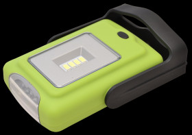 Latarka LED x2 bateryjna na magnes i haczyk zielona