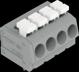 804-102 PCB terminal block, push-button, 2.5 mm², RM 5 mm, 2-pin, grey