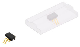 Pin header, 4 pole, pitch 2 mm, straight, black, SLY10SMD0404GBSM