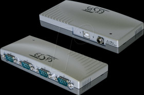 EX-1334V USB 2.0 converter, USB-B to 4x RS-232, FTDI