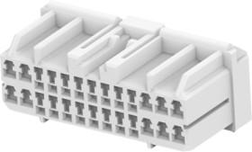 Socket, unequipped, 26 pole, straight, 2 rows, natural, 368136-1