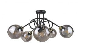 Lampa sufitowa nowoczesna 5xE27 RING BLACK/GOLD