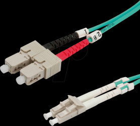 21158711 LWL patch cable, LC duplex/SC duplex, OM3, 50/125 µm, turquoise,