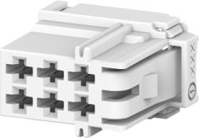 Socket, unequipped, 6 pole, straight, 2 rows, natural, 7-968970-1