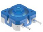 Short-stroke pushbutton, 1 Form A (N/O), 0.1 A/35 V, unlit , actuator (blue), 4.8 N, THT, 1.14.108.606/0000