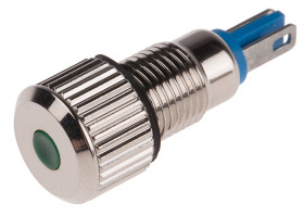 Lampka kontrolna do montażu panelowego 24V, zielona 8mm LED Wyprowadzenia RS PRO