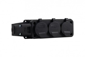 Listwa gumowa 3x230V 16A IP54 SCHUKO czarna