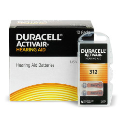 600 x baterie do aparatów słuchowych Duracell ActivAir 312