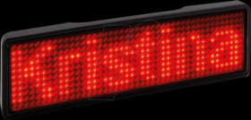 125901 LED Name Tag, 11x44 pixels, USB, black frame, red LED