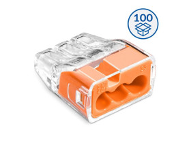 Szybkozłączka wtykowa SCP3 do drutów i wielodrutów 0,75…4 mm 3-torowa 100szt. 88000008S SIMET