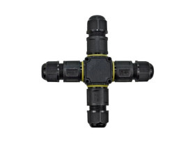 Wodoodporna mufa kablowa czterowlotowa z 3 torowym złączem bezśrubowym, IP68, 450V