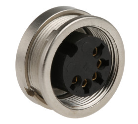 Gniazdo Din 5 -pinowe Żeński Montaż na panelu M16 60 V AC