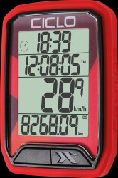 PROTOS 113 RED Bike computer with 13 functions, red