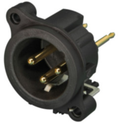 XLR panel plug, 3 pole, gold-plated, metal, NC3MAV
