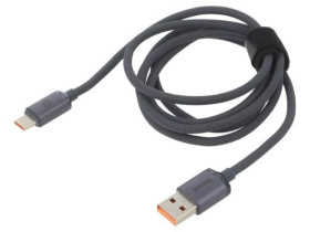 Kabel USB 2.0 USB A wtyk - USB C wtyk 1,2m czarny tekstylny CAJY000401