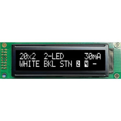 LCD-CC-2002Ax-VIW W/KKK-E6 C Wyświetlacz 2x20 z poświetlaniem LED NEGATIVE PURE BLACK