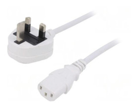 SN23-3/10/5WH Kabel: 3x1mm2, BS 1363 (G) wtyk,IEC C13 żeński, 5m, 3A
