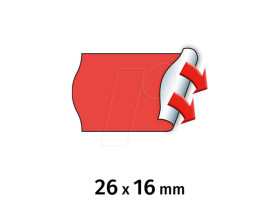 30007353 Price labels, 26x16 mm, permanent, red, 12000 pieces