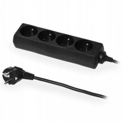 Przedłużacz elektryczny Listwa zasilająca na 4 gniazda 2P+Z czarna 5m ECO PLASTROL