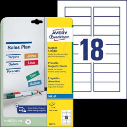 J8871-5 Magnetic signs, 78 x 28 mm, inkjet, A4, 40 labels