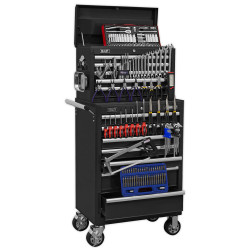 Sealey APCOMBOBBTK58 Topchest &amp; Rollcab 15 Drawer - BB Runners - 144pc Tool Kit