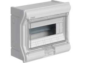 Rozdzielnica hermetyczna natynkowa 10 modułowa 1x10M drzwi transparentne IP65 vector II VE110L HAGER