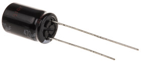 Kondensator 470μF 35V dc Radialny, Otwór przelotowy Panasonic roztaw: 5mm 10 (Dia.) x 16mm