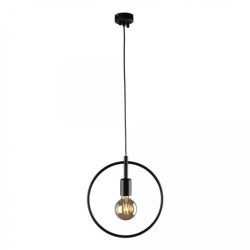 Lampa wisząca GEO z metalową czarną obręczą, odsłonięta żarówka K-3833 Kaja Lighting