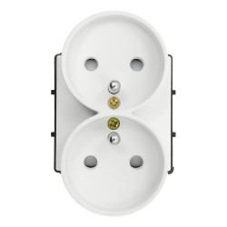 Moduł - gniazdo elektryczne podwójne - białe - Tawoia Glass