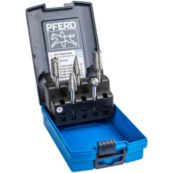 PFERD 21901412 Burr set carbide metal 6 mm shank Diameter plastic box