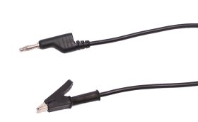 PPSK-BK Przewód pom. banan-krokodyl, 1m, silikon czarny