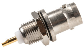 Złącze koncentryczne Montaż na panelu Żeński 50Ω typ złącza Złącze BNC 0 to 4GHz Lutowane