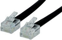 KAB55.3RJ12 Kabel telefoniczny, sześciożyłowy, płaski, czarny - wtyk (PLUG) - wtyk (PLUG) 6p6c 3m