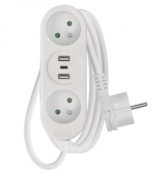 PRZEDL.2GN 1,4M 1,5MM2+2XUSBA+1XUSBC