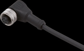 Sensor actuator cable, 1/2" cable socket, angled, C to open end, 5 pole, 5 m, PUR, black, E11248