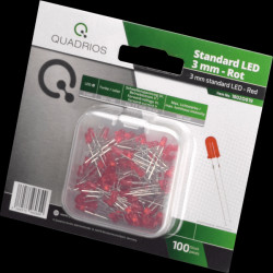 1802O019 LED 3 mm - color red, 100 pieces