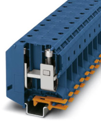 High current terminal, screw connection, 25-95 mm², 1 pole, 232 A, 8 kV, blue, 3010136