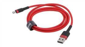 Kabel High Speed, Usb 2.0 1M Czerwony Tekstylny 2,4A Camklf-B09
