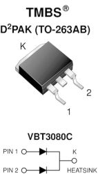 VBT3080C-M3 Dual Trench MOS Barrier Schottky Rectifier Ultra Low VF = 0.46 V at IF = 5 A