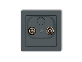 DECO Gniazdo antenowe RTV przelotowe 9dB grafitowy mat 28DG9P KARLIK